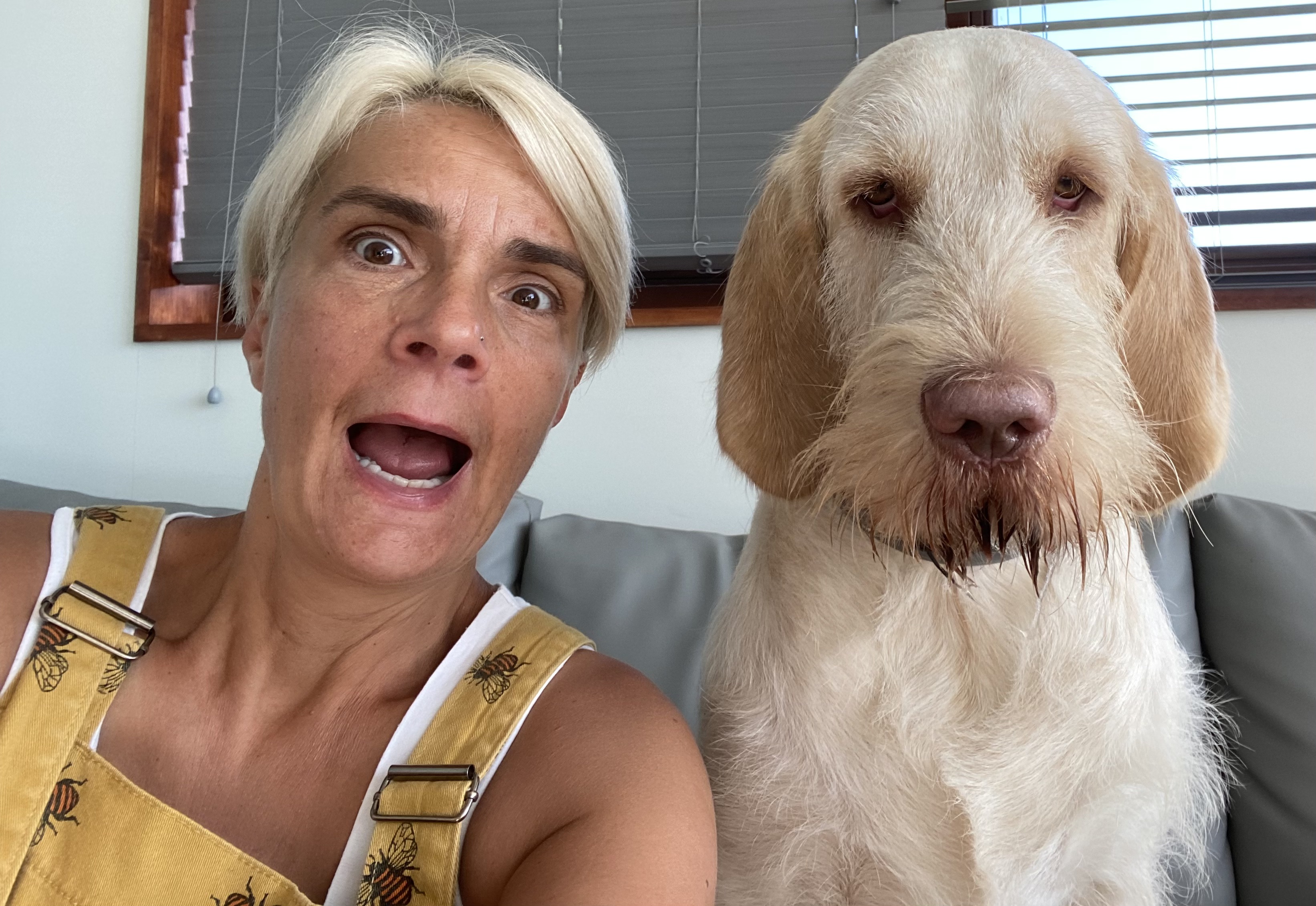 Abbey Woolgar and her Spinone Toby